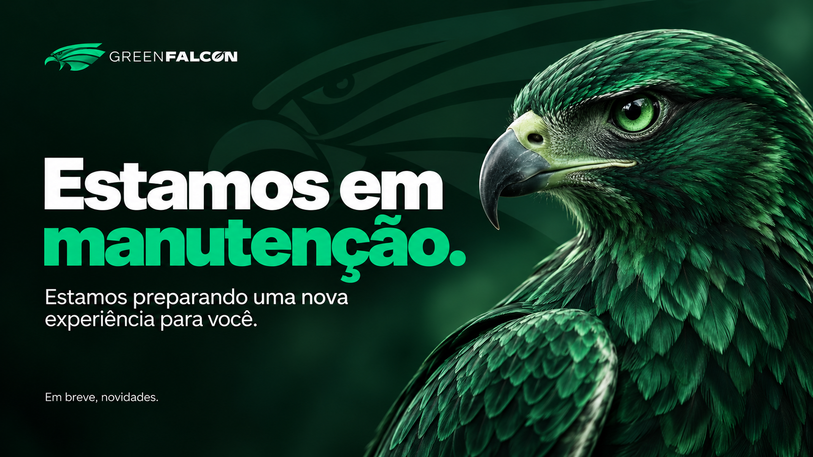 GreenFalcon. Site em manutenção. Voltaremos em breve!